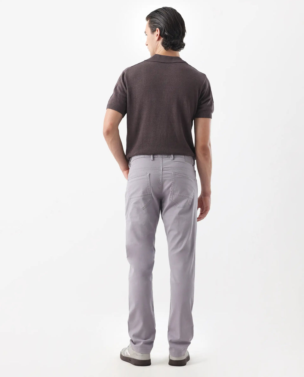 Rare Rabbit Men's Spoke -24 Pastel Purple Linen Blend Plain Regular Fit Trouser