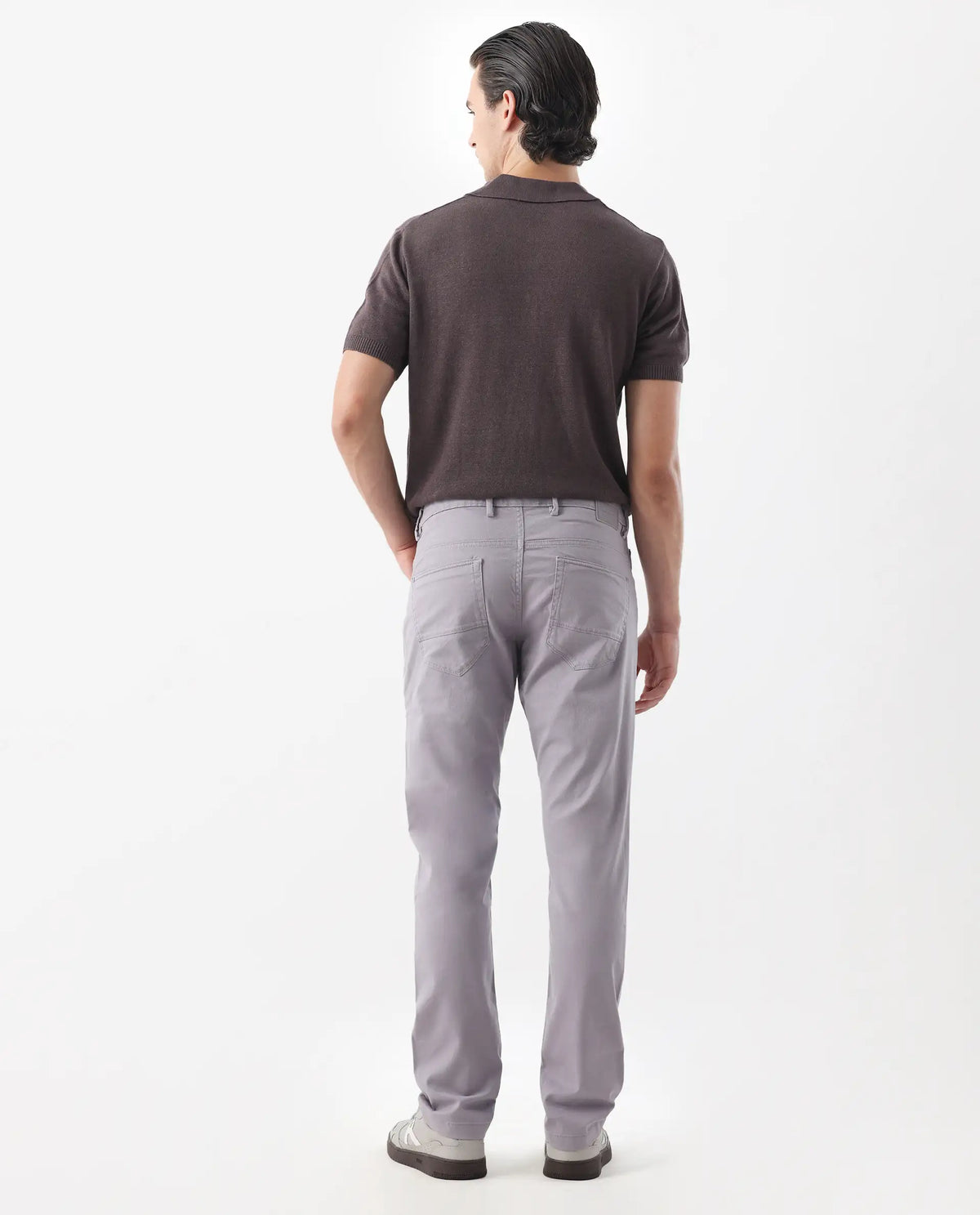 Rare Rabbit Men's Spoke -24 Pastel Purple Linen Blend Plain Regular Fit Trouser