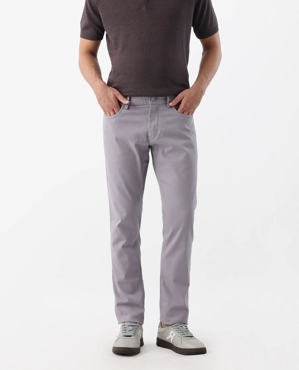 Rare Rabbit Men's Spoke -24 Pastel Purple Linen Blend Plain Regular Fit Trouser