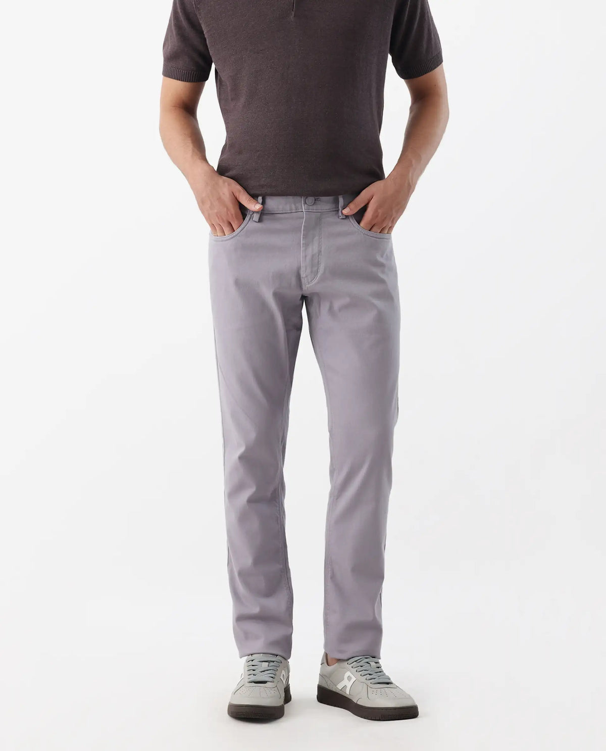 Rare Rabbit Men's Spoke -24 Pastel Purple Linen Blend Plain Regular Fit Trouser