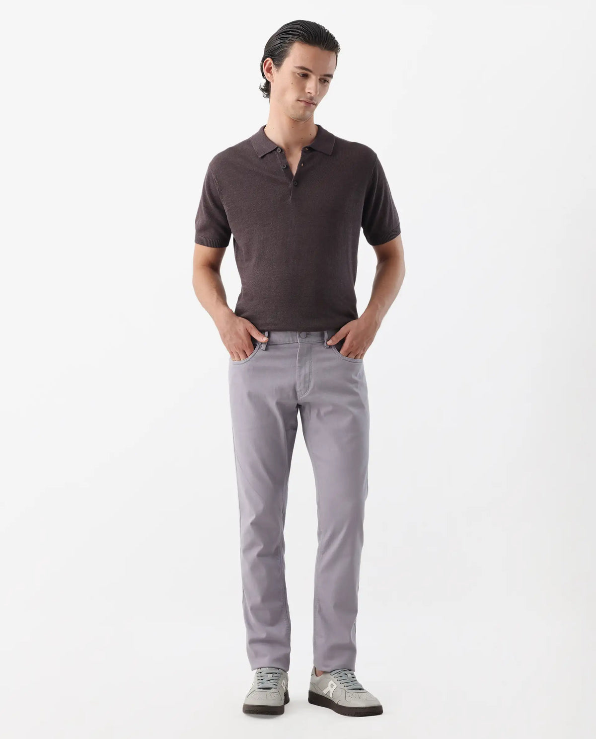 Rare Rabbit Men's Spoke -24 Pastel Purple Linen Blend Plain Regular Fit Trouser