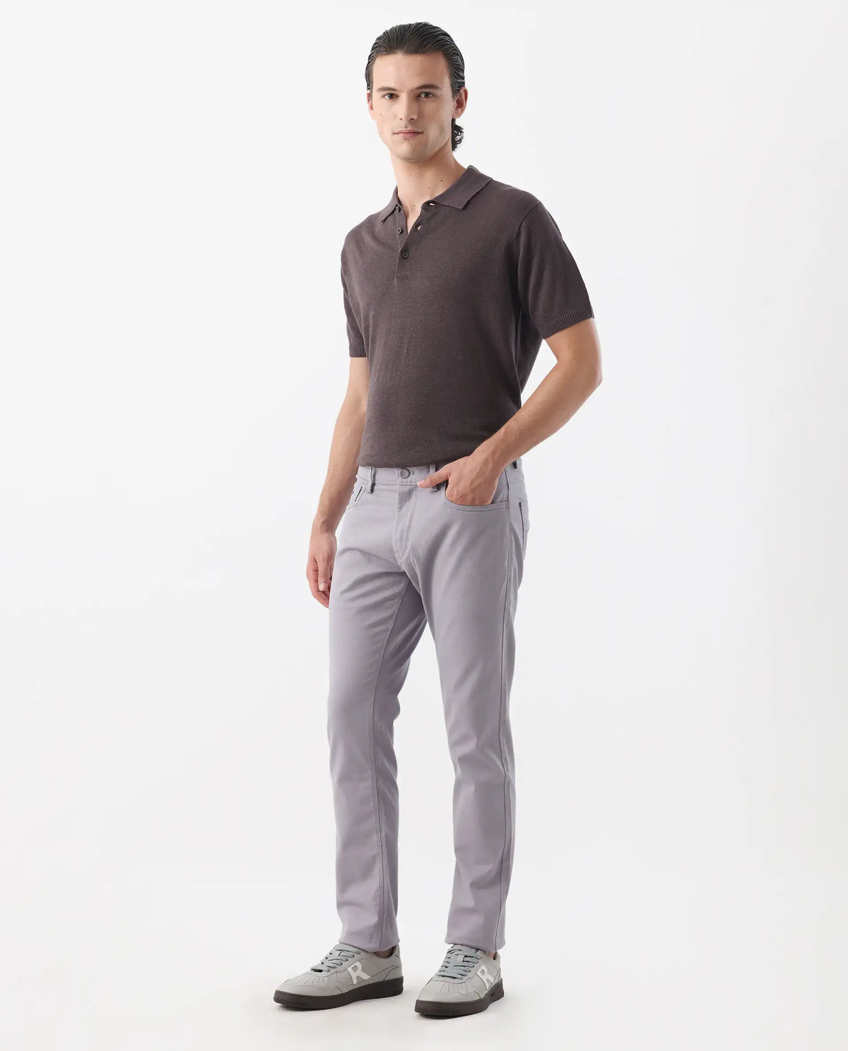Rare Rabbit Men's Spoke -24 Pastel Purple Linen Blend Plain Regular Fit Trouser
