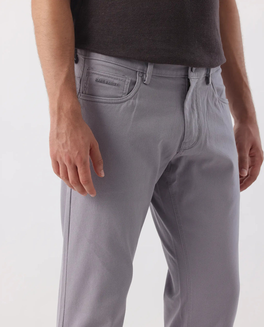 Rare Rabbit Men's Spoke -24 Pastel Purple Linen Blend Plain Regular Fit Trouser