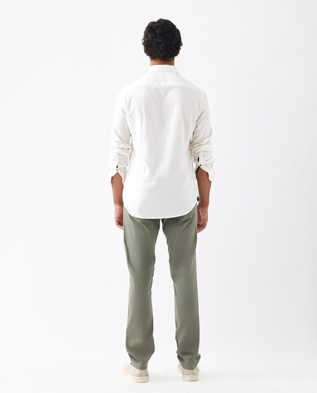 Rare Rabbit Men's Spoke 24 Pastel Green Linen Blend Plain Regular Fit Trouser