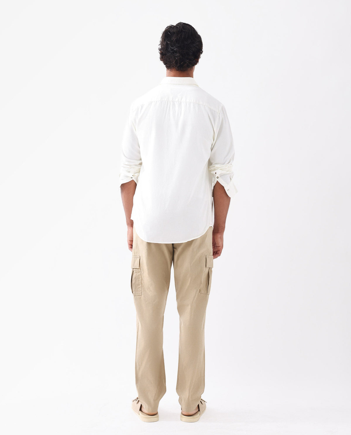 Rare Rabbit Men's Apex Beige Linen Blend Plain Regular Fit Trouser