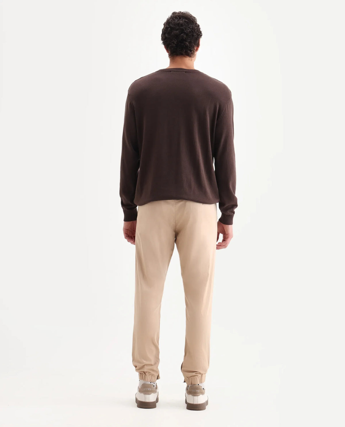 Rare Rabbit Men's Zade Khaki Linen Blend Plain Regular Fit Trouser