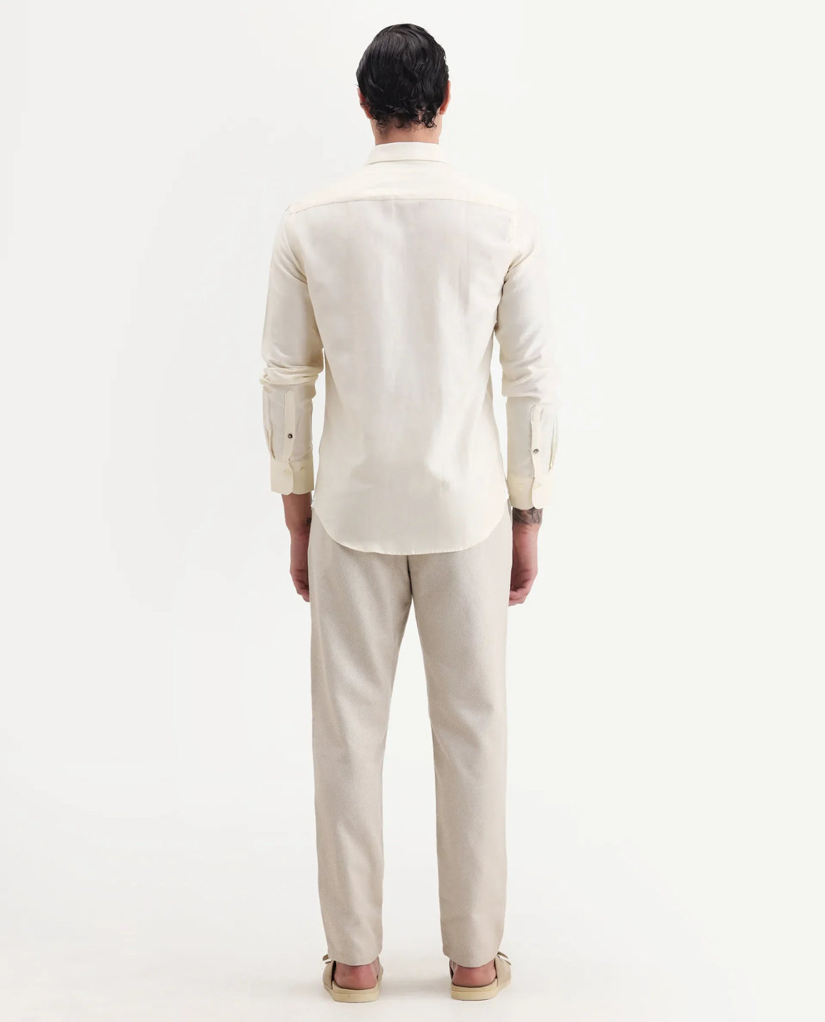 Rare Rabbit Men's Polyester Blend Plain Regular Fit Trouser