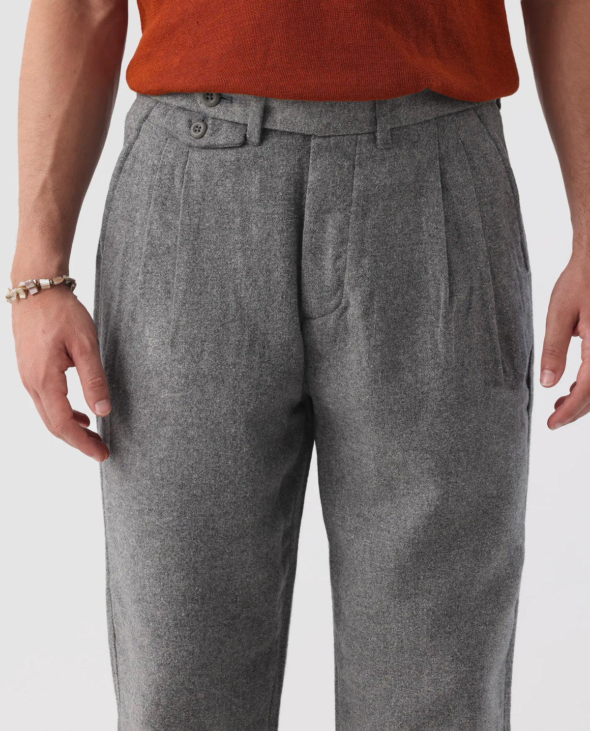 Rare Rabbit Men's Kaino Dark Grey 100% Linen Plain Regular Fit Trouser
