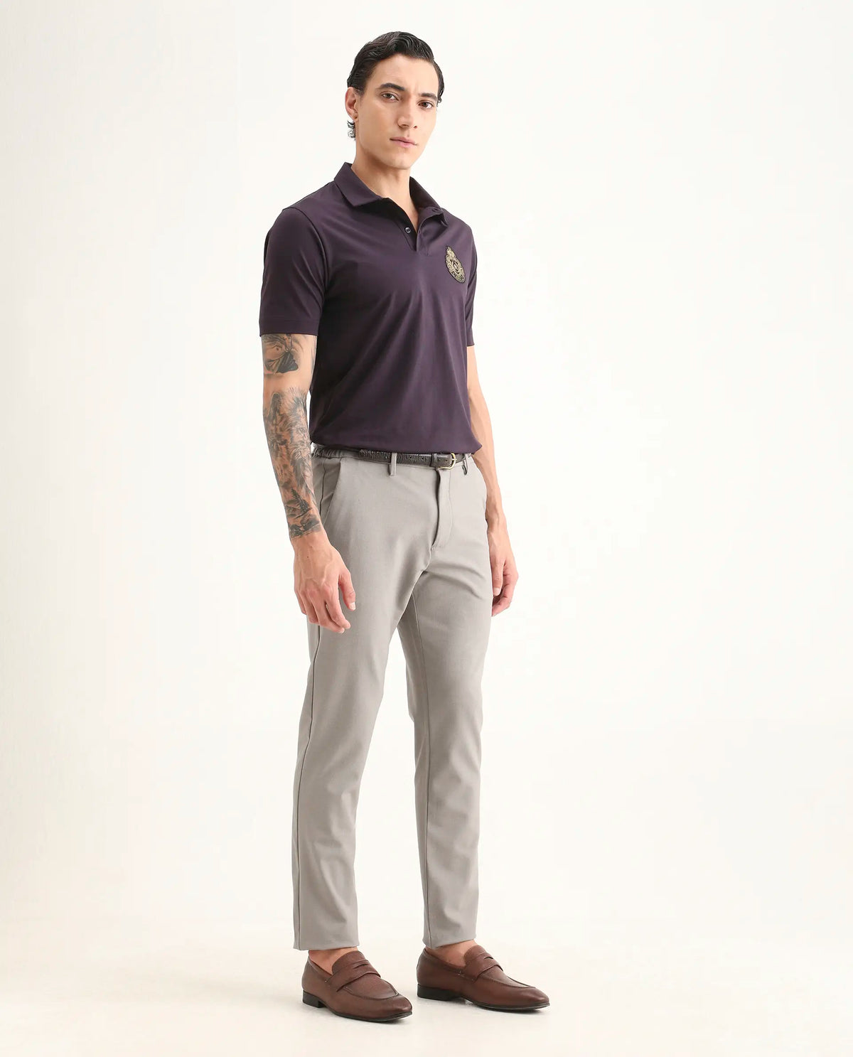 Rare Rabbit Men's Travel-Ss26 Beige Polyester Fabric Button And Zip Closure Closure Plain Trouser