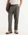 Rare Rabbit Men's Cami Dark Grey Cotton Blend Fabric Regular Fit Plain Trouser