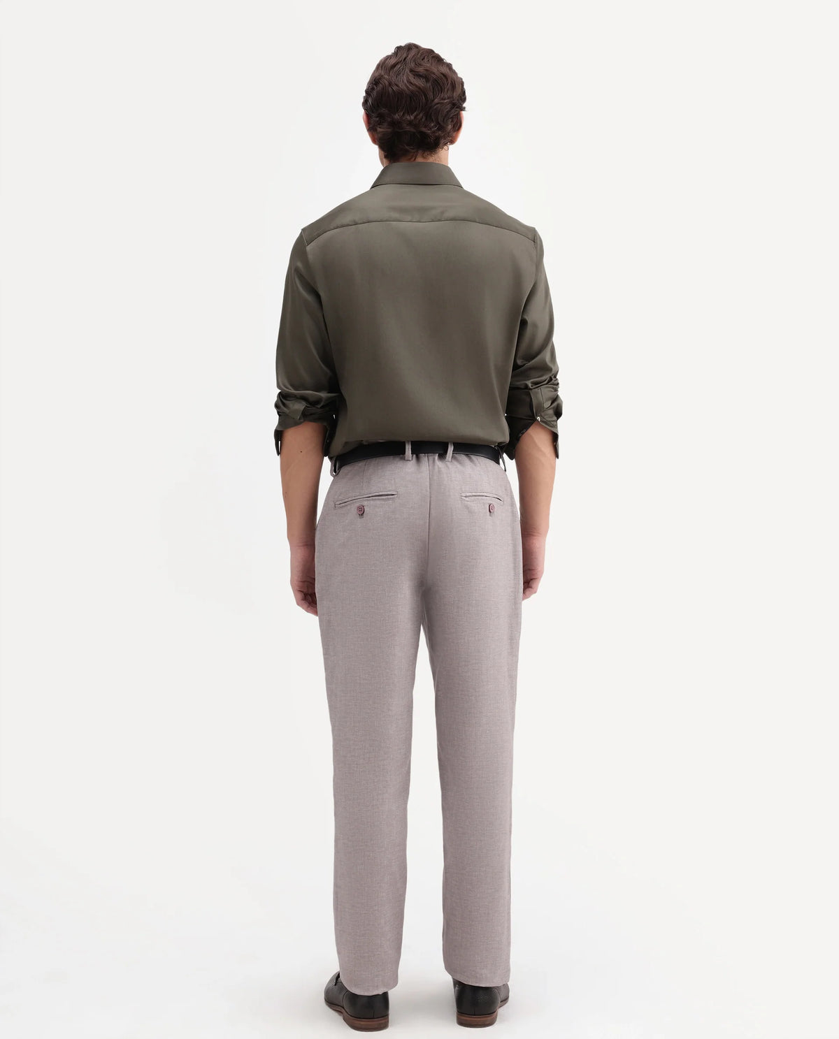 Rare Rabbit Men's Cami Light Grey Cotton Blend Fabric Regular Fit Plain Trouser