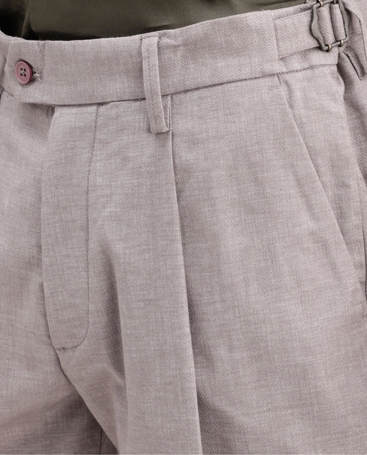 Rare Rabbit Men's Cami Light Grey Cotton Blend Fabric Regular Fit Plain Trouser
