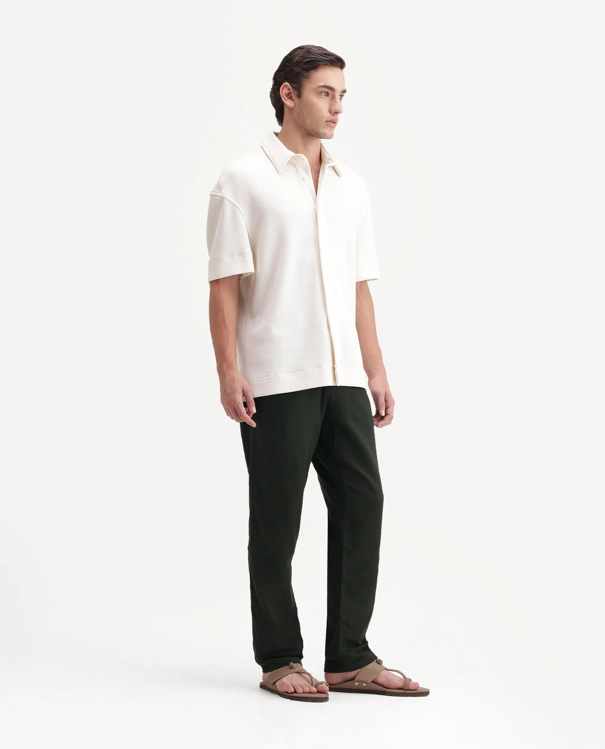 Rare Rabbit Men's Pastor-Aw26 Green Cotton Fabric Regular Fit Plain Trouser