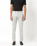 Rare Rabbit Men's Mercer Light Grey Polyester Plain Regular Fit Trouser