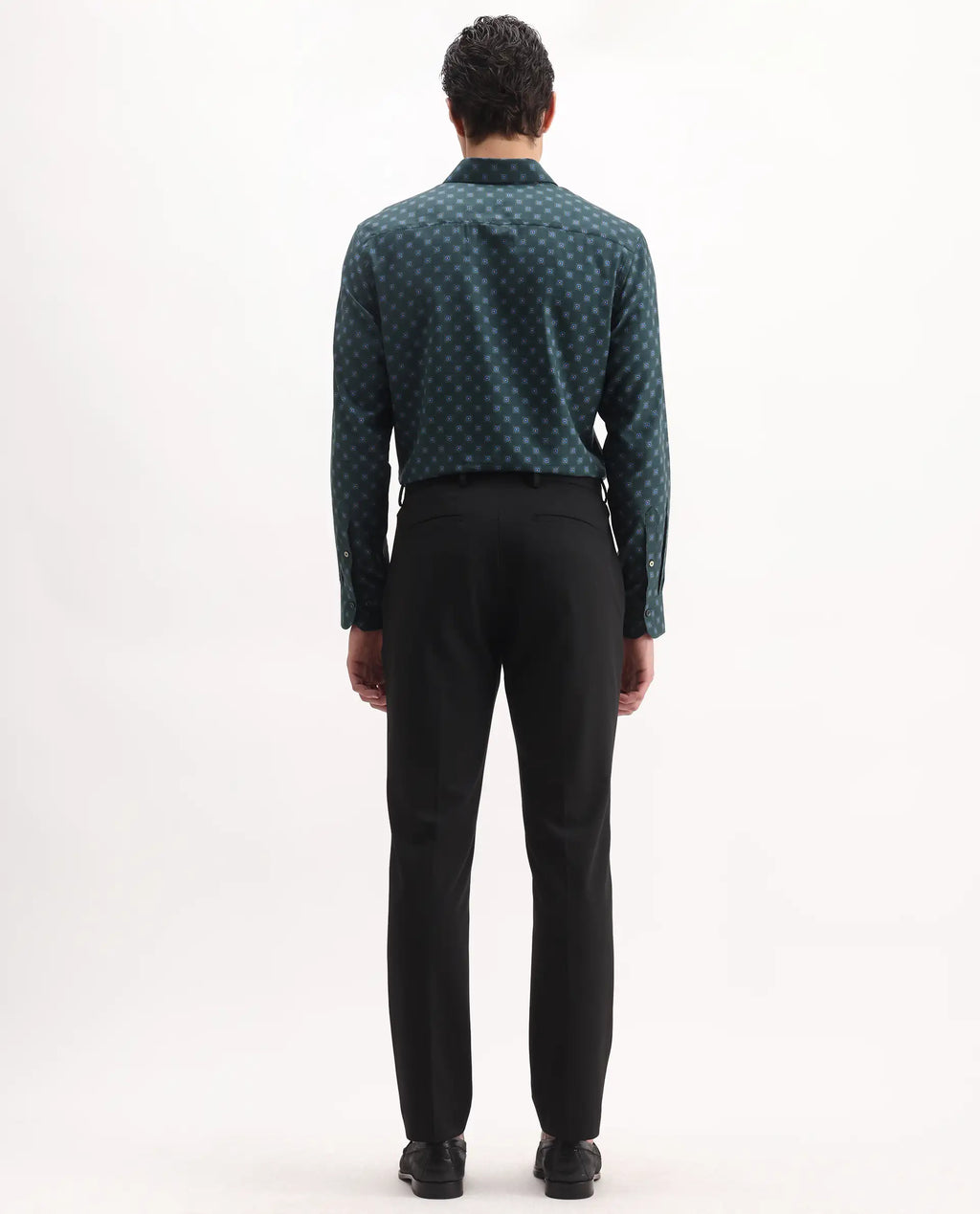 Rare Rabbit Men's Arcade Black Polyester Plain Regular Fit Trouser