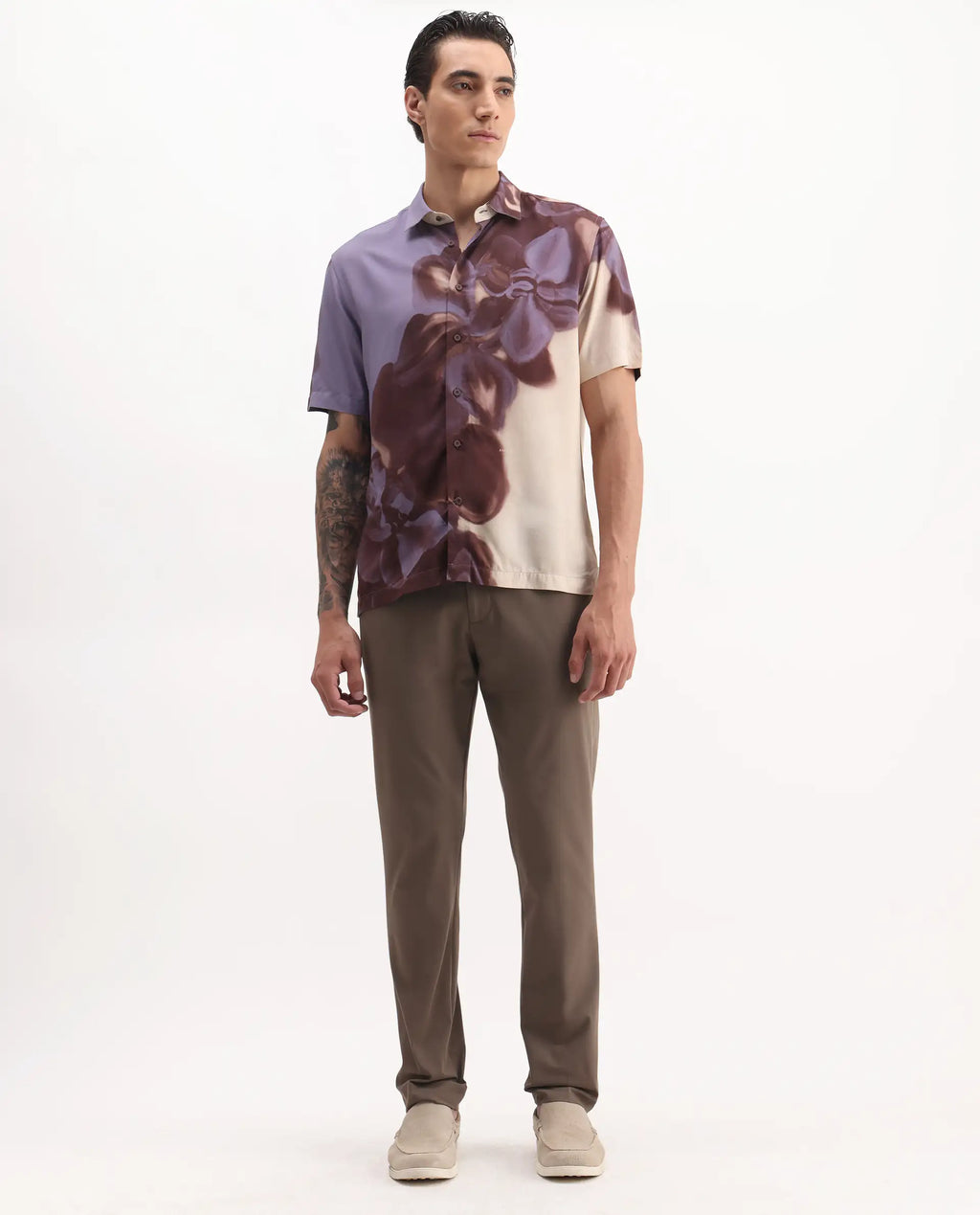 Rare Rabbit Men's Arcade Dark Grey Polyester Plain Regular Fit Trouser