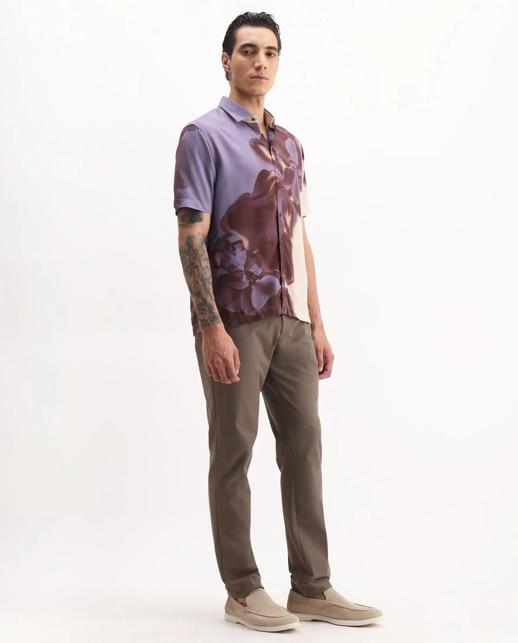 Rare Rabbit Men's Arcade Dark Grey Polyester Plain Regular Fit Trouser