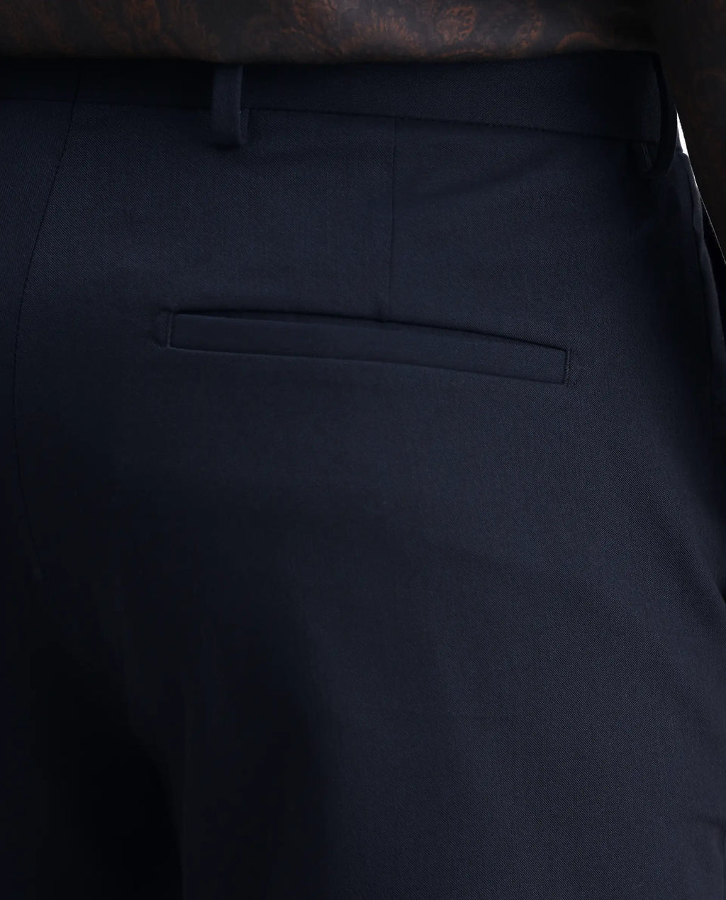 Rare Rabbit Men's Arcade Dark Navy Polyester Plain Regular Fit Trouser
