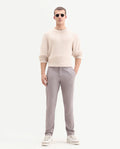 Rare Rabbit Men's Aux Light Purple Polyester Plain Regular Fit Trouser