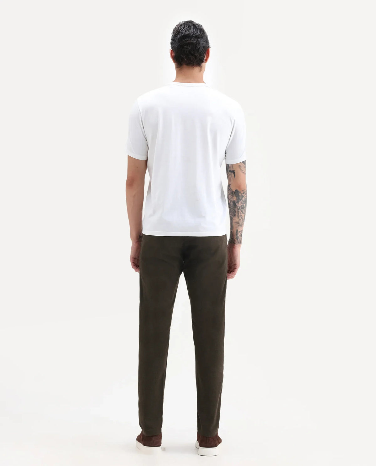 Rare Rabbit Men's Brando Brown Plain Regular Fit Trouser