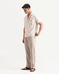 Rare Rabbit Men Chinio Linen Blend Drawstring Closure Plain Trouser