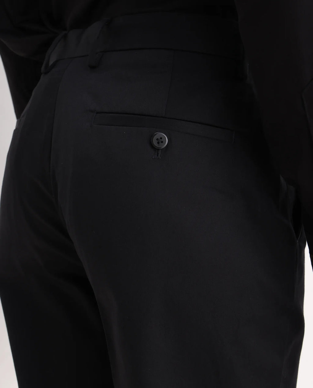 Rare Rabbit Men's Comotel Black Linen Blend Plain Regular Fit Trouser