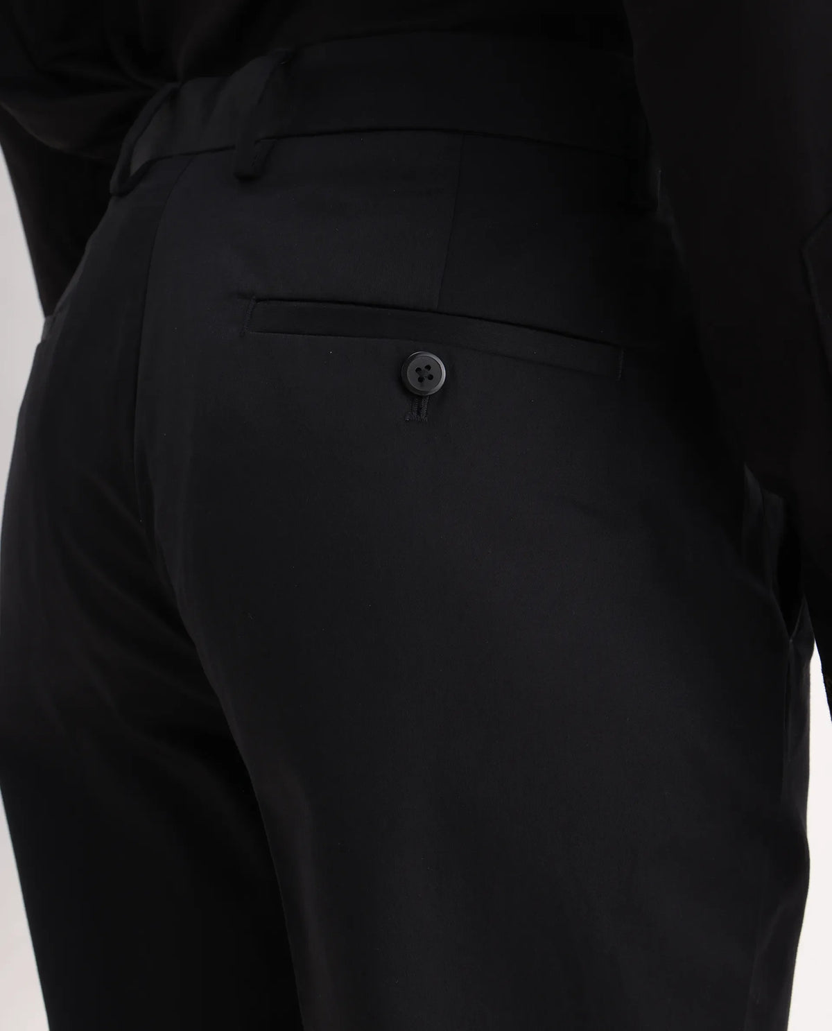 Rare Rabbit Men's Comotel Black Linen Blend Plain Regular Fit Trouser