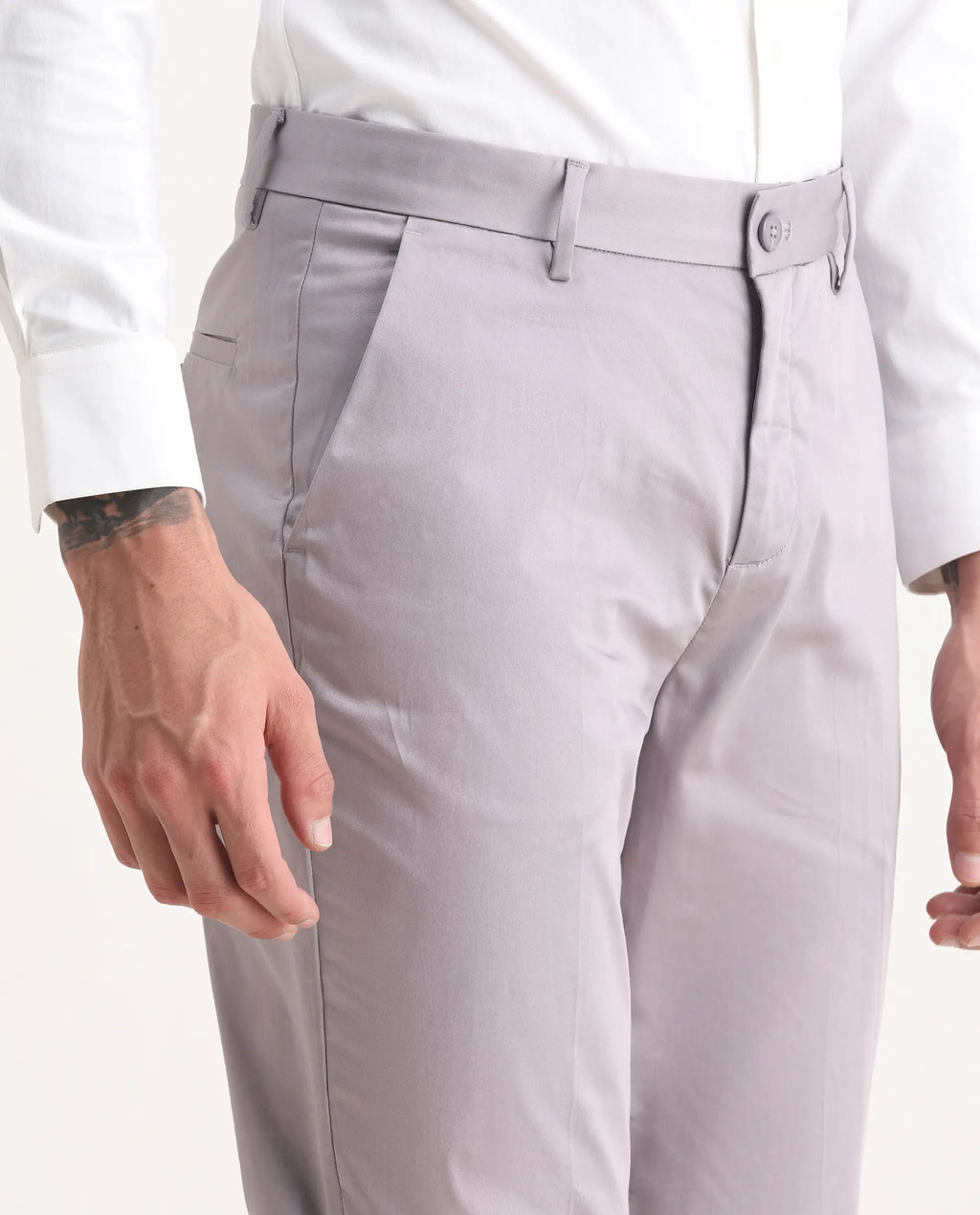 Rare Rabbit Men's Comotel Dusky Purple Linen Blend Plain Regular Fit Trouser