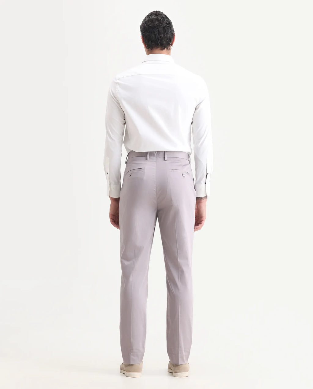 Rare Rabbit Men's Comotel Dusky Purple Linen Blend Plain Regular Fit Trouser