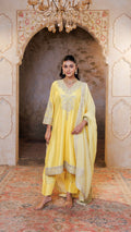 Lemon Rohini Kurta with Farshi Salwar