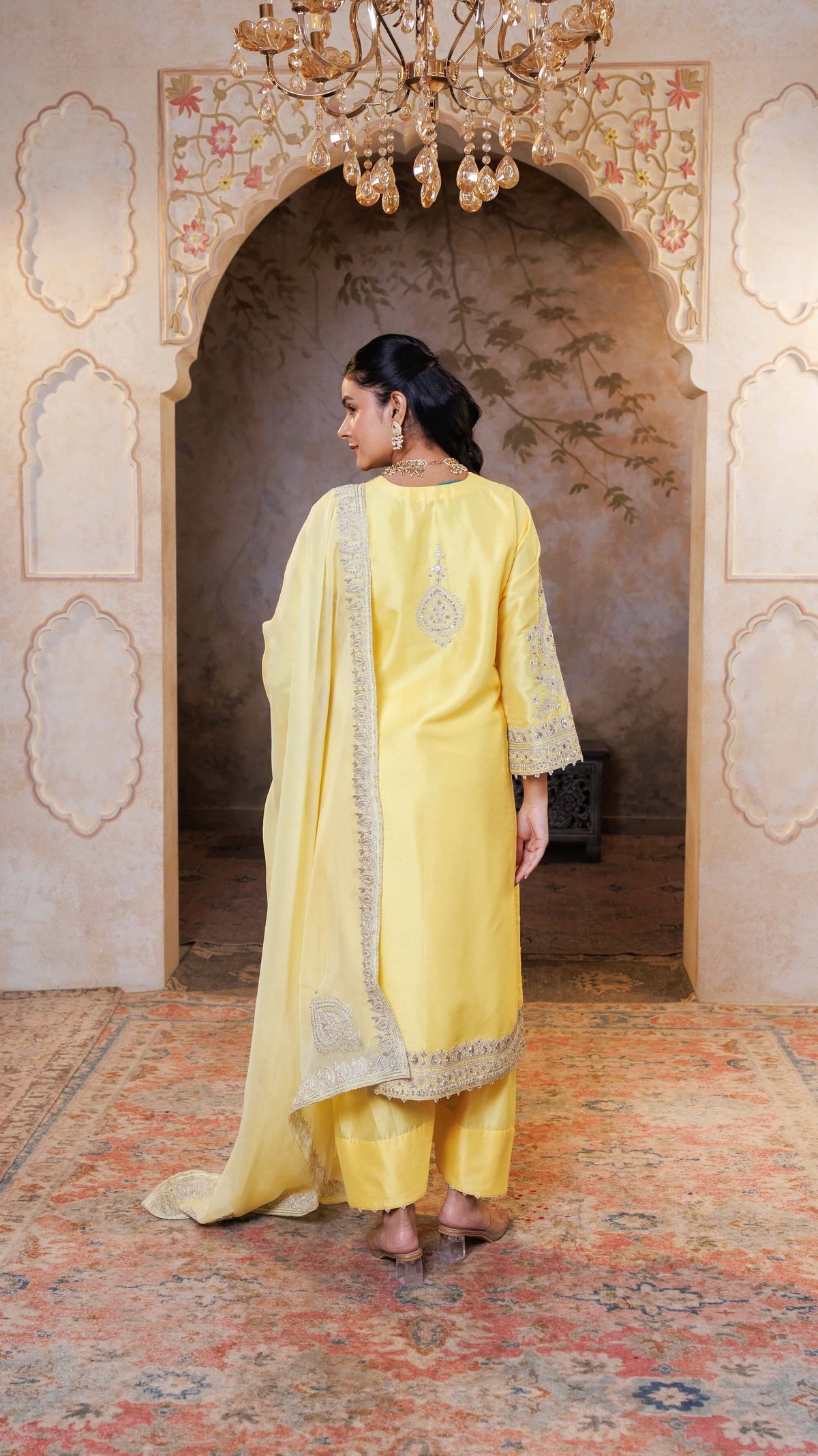 Lemon Rohini Kurta with Farshi Salwar