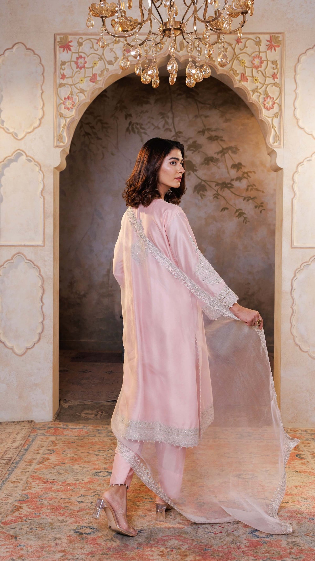 Blush Pink Rohini Kurta with Farshi Salwar