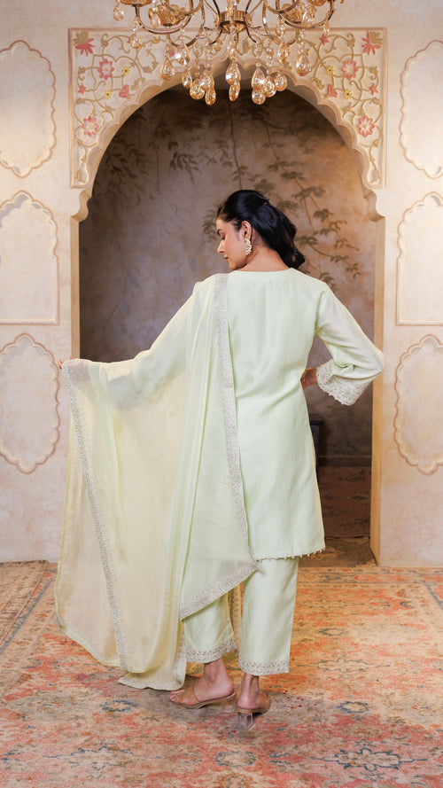 Mint Green Suhana Kurta with Embroidered Pants