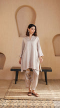 Beige Tara Cotton Co-ord Set