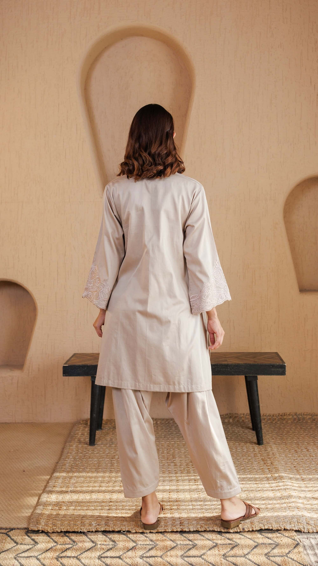 Beige Tara Cotton Co-ord Set