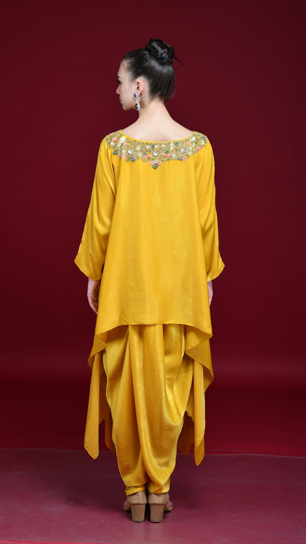 Mustard Yellow Hand Embroidered Co-ord Set