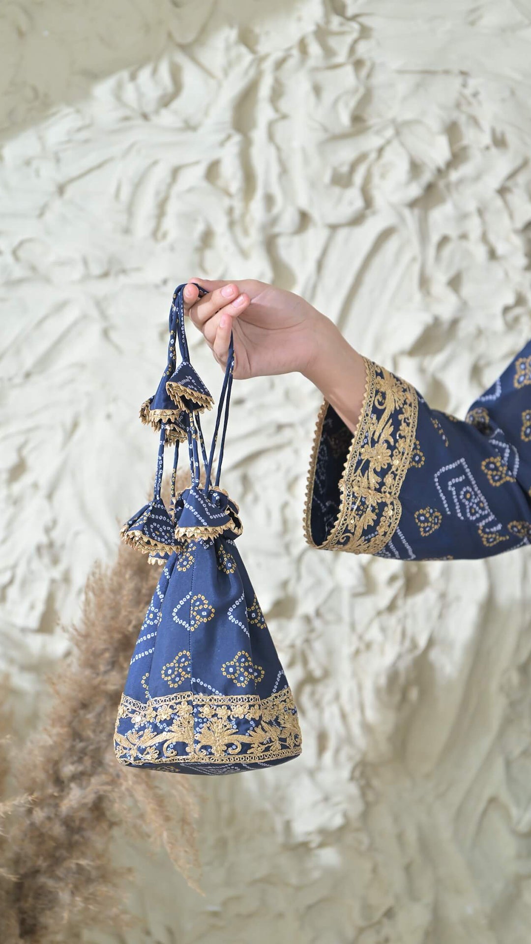Blue Bandhej Embroidered Co-ord