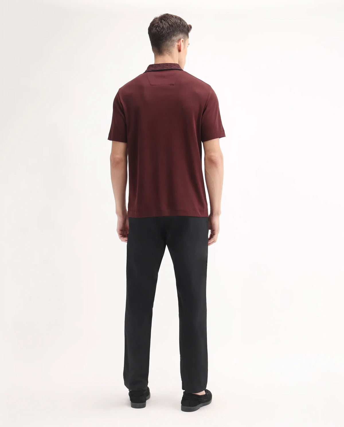 Rare Rabbit Men's Ebert Black Cotton Plain Regular Fit Trouser
