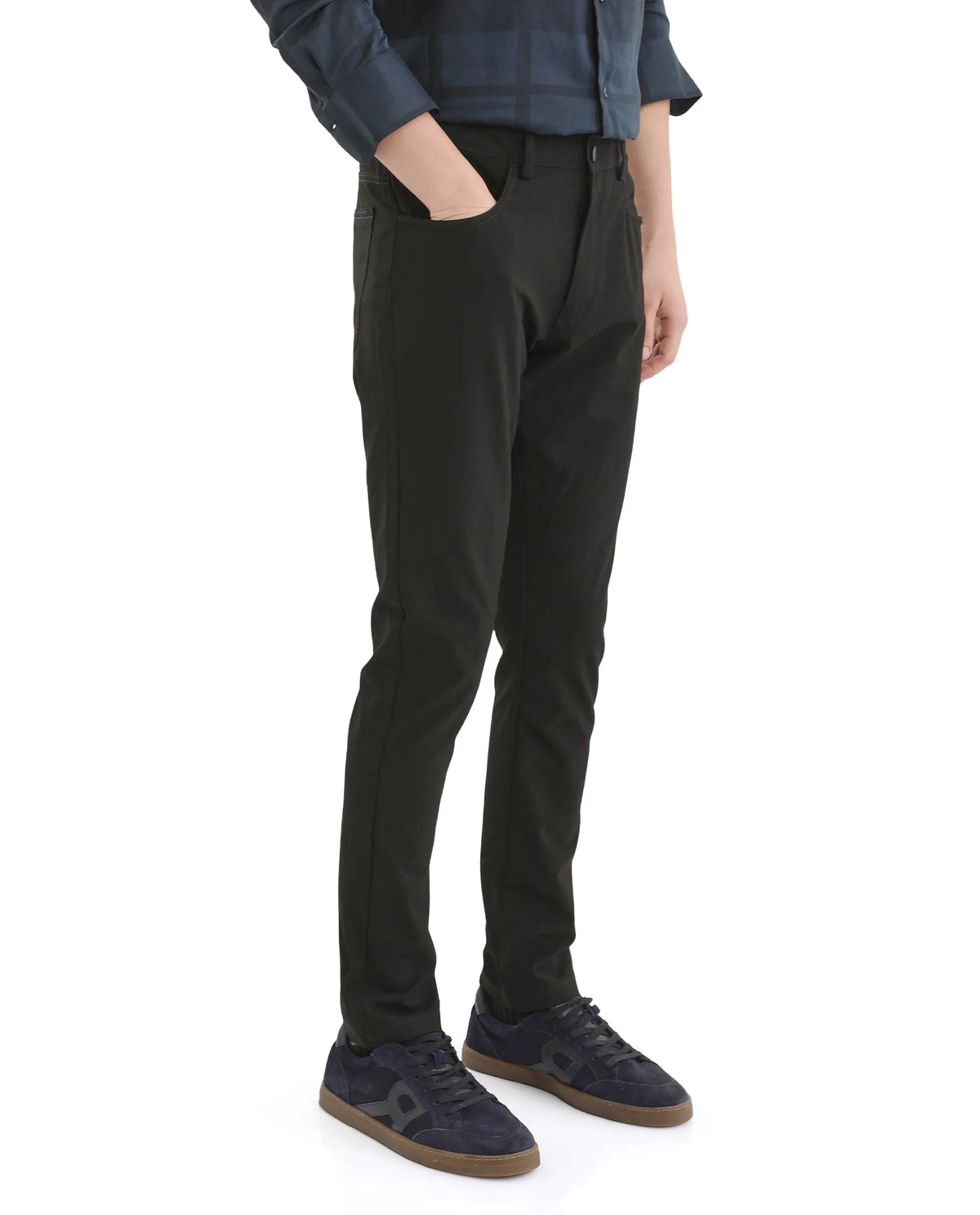 Rare Rabbit Men's Polyester Blend Plain Regular Fit Trouser
