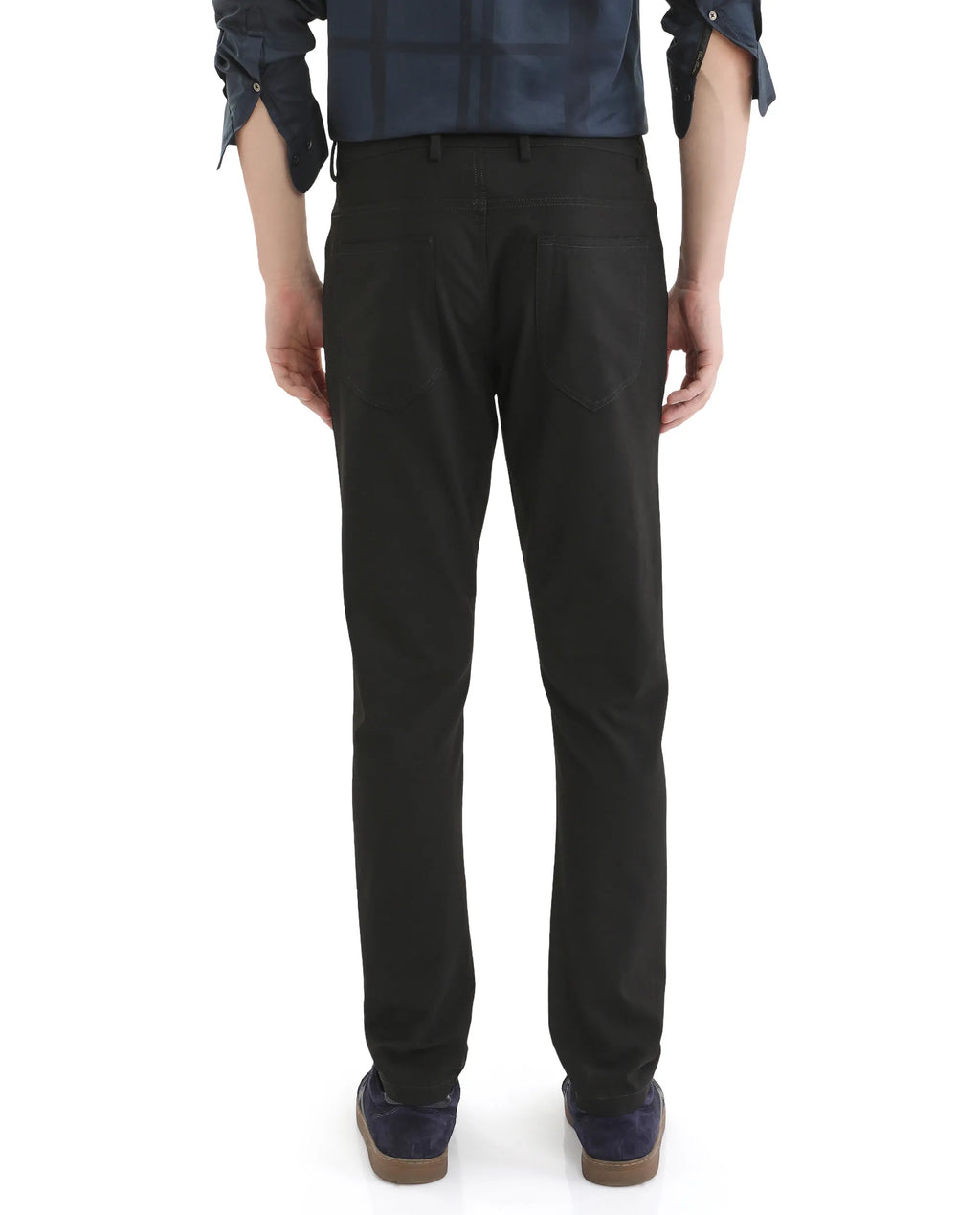 Rare Rabbit Men's Polyester Blend Plain Regular Fit Trouser