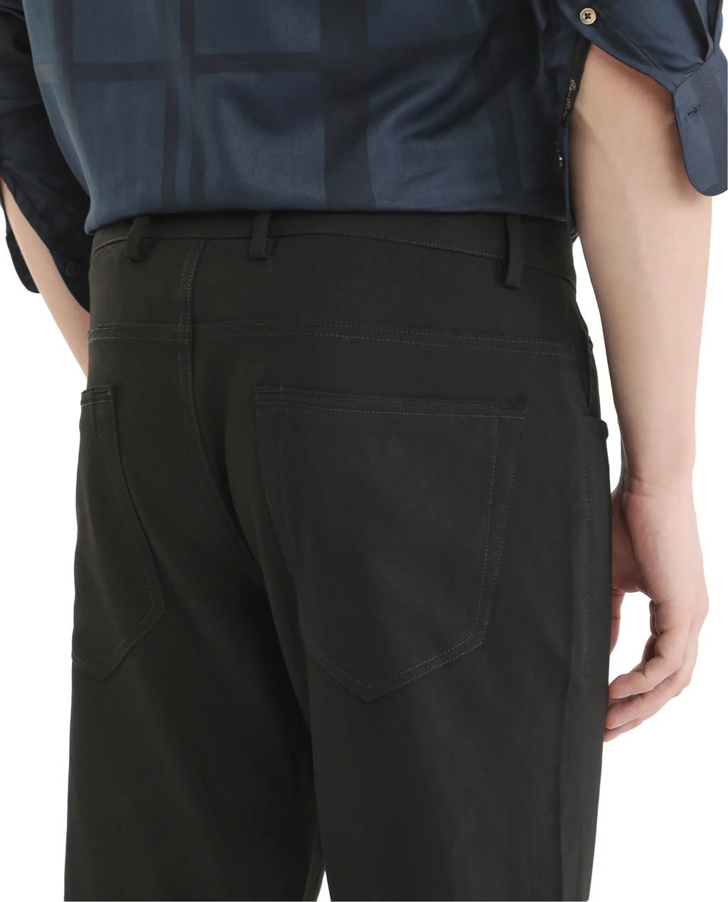 Rare Rabbit Men's Polyester Blend Plain Regular Fit Trouser