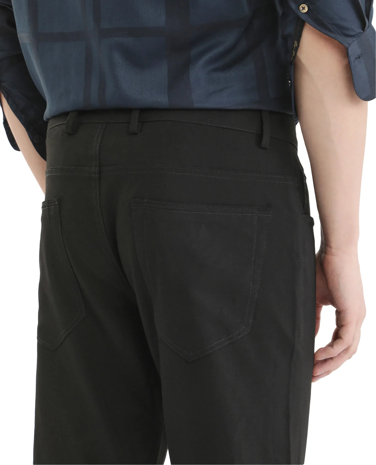 Rare Rabbit Men's Polyester Blend Plain Regular Fit Trouser