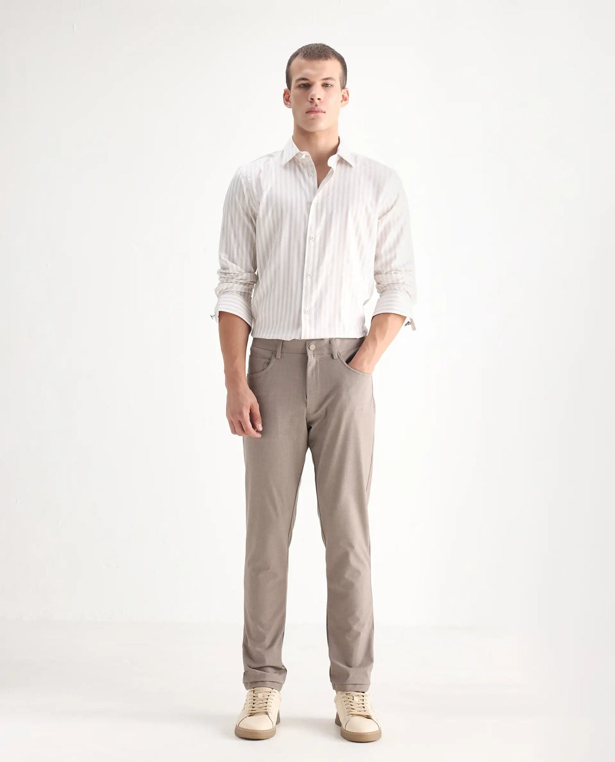 Rare Rabbit Men's Polyester Blend Plain Regular Fit Trouser