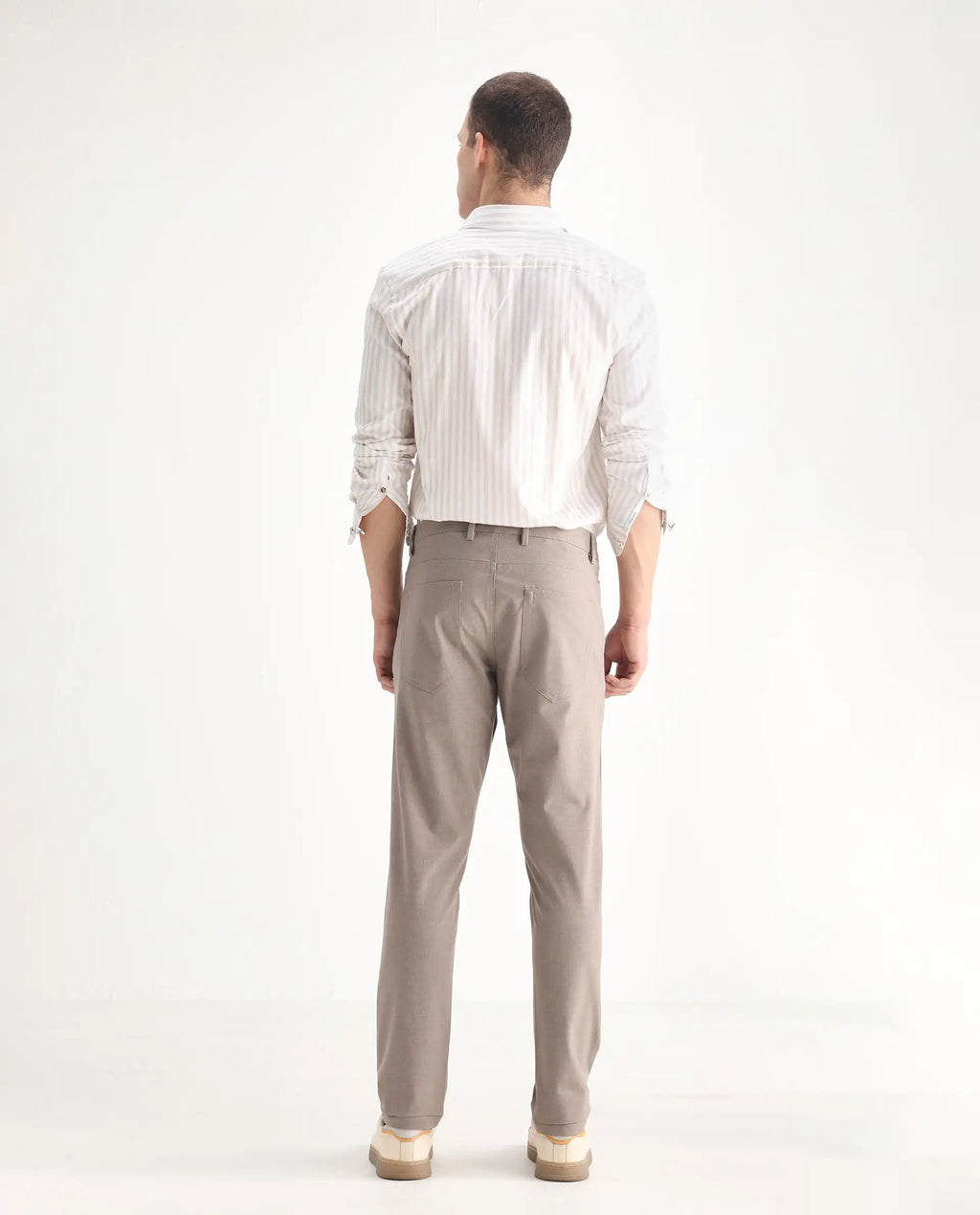 Rare Rabbit Men's Polyester Blend Plain Regular Fit Trouser