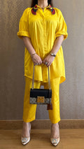 Lemony Yellow Hand Embroidered Angel Co-ord set