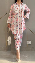 Pink French Lace Linen Co-ord Set