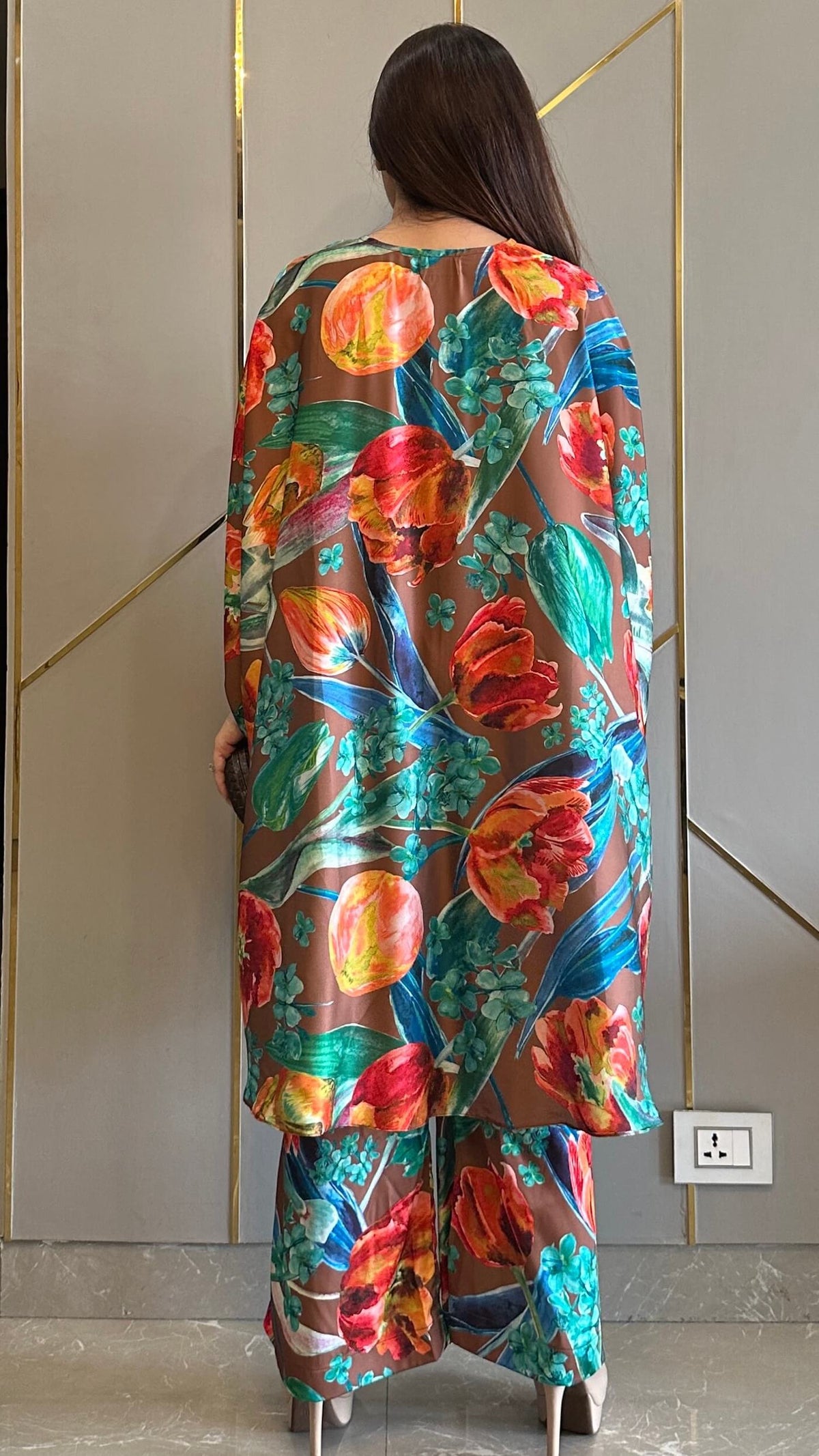 Tropical Brown Flowy Co-ord Set