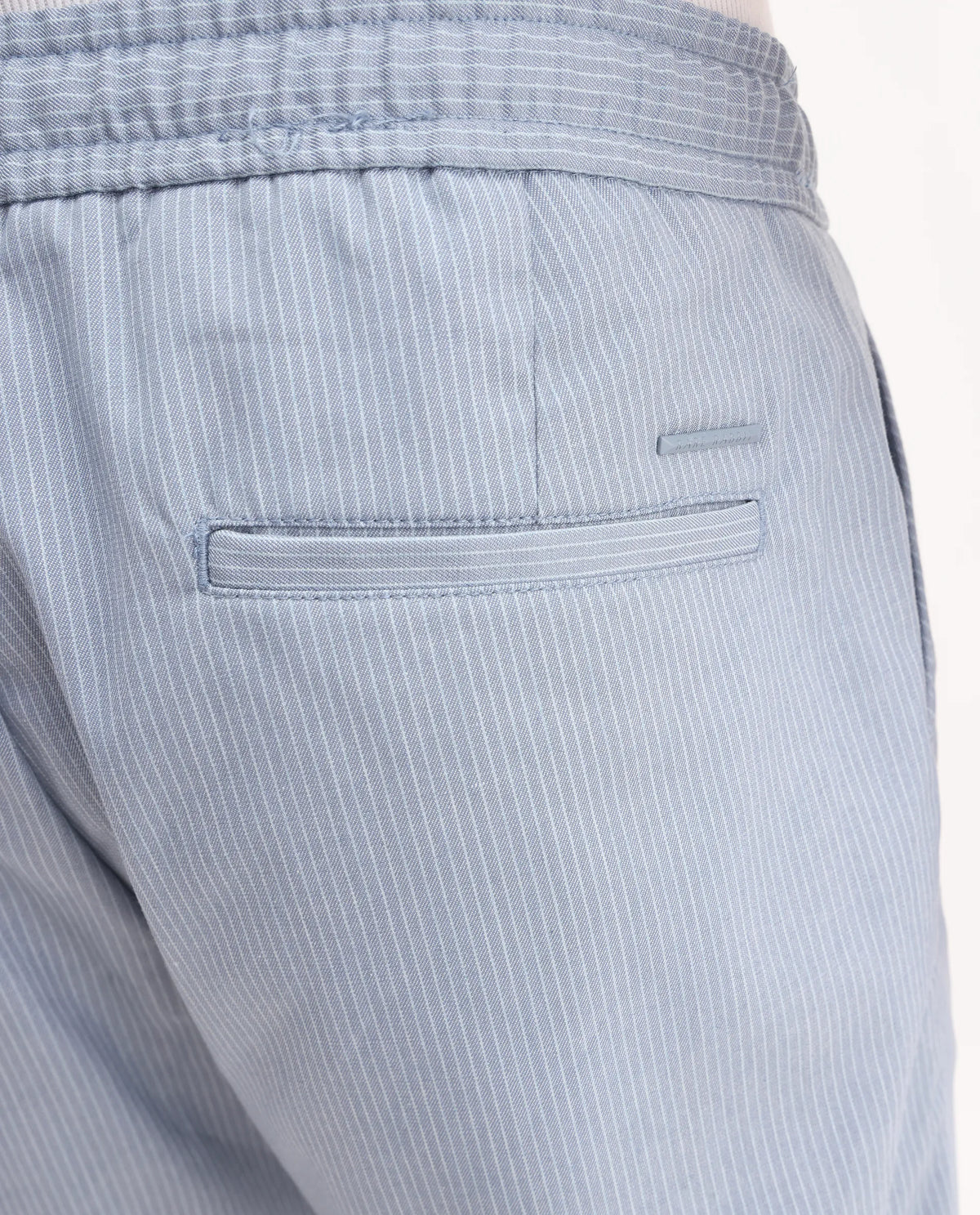 Rare Rabbit Men's Glew Pastel Blue Polyester Blend Striped Print Regular Fit Trouser