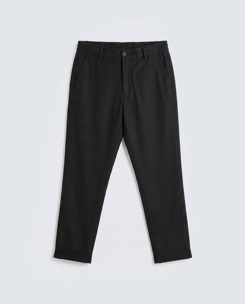 Rare Rabbit Men's Jomo-Ss26 Black Linen Blend Fabric Regular Fit Plain Trouser