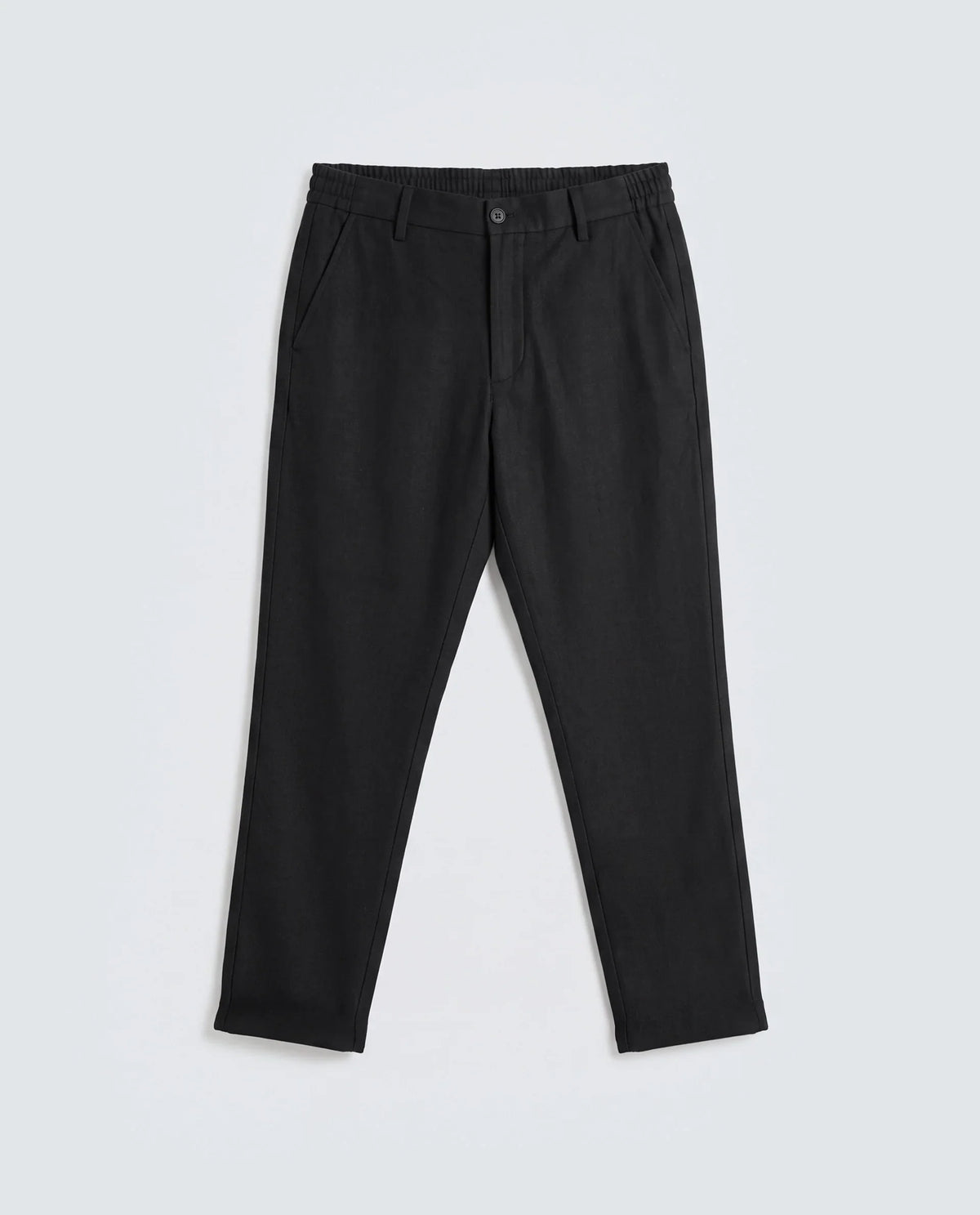 Rare Rabbit Men's Jomo-Ss26 Black Linen Blend Fabric Regular Fit Plain Trouser